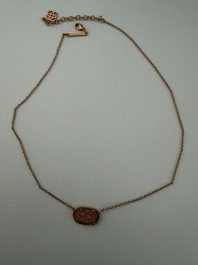 Kendra Scott Rose Gold Druzy Pendant Necklace